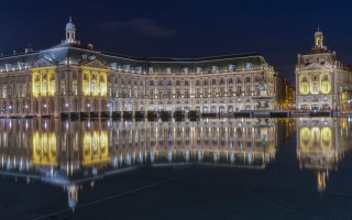 Night cityscape clocktower reflection architecture - a reflection free wallpaper