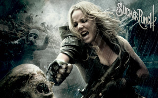 Woman gun zombie blood book - a bloody face free wallpaper