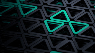 Green triangle pattern abstract 3d - geometric free wallpaper