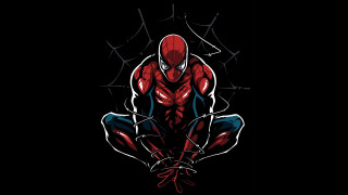 Spiderman sitting crossed legs web - a spider web free wallpaper
