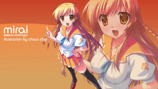 Anime girls long hair brown - a ponytail free wallpaper
