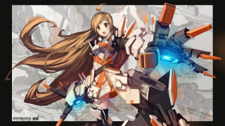 Woman long hair gun hand - mecha free wallpaper