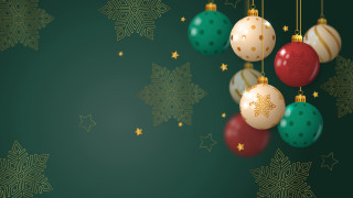 Green christmas ornaments snowflakes moon - lyco art free wallpaper