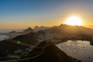 City water sunset mountains background - the background and a body of water free wallpaper