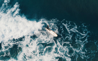 Surfing wave ocean portrait blue - in the ocean free wallpaper