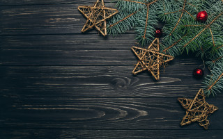 Christmas tree branch star ornament - postminimalism free wallpaper for desktop