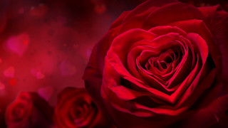 Red rose heart dark background - center free wallpaper
