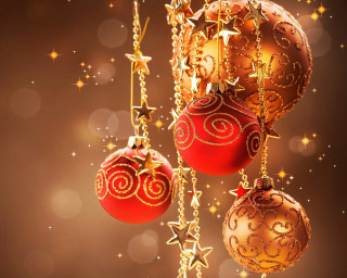 Christmas ornaments string brown background - a string free wallpaper