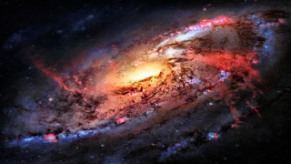 Spiral galaxy brightlight astronaut cityscape - galaxy free wallpaper