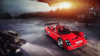 Red sports car parking lot 62 - a sign above free wallpaper