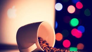 Coffee cup table christmas blurry - bokeh free wallpaper