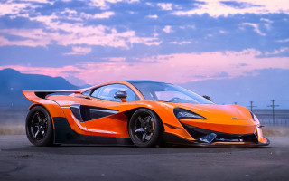 Orange sports car dusk cloudy - nice free wallpaper