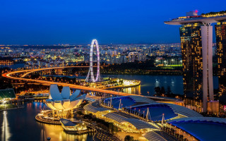 Tokyo cityscape ferriswheel bridge night - the building free wallpaper for desktop