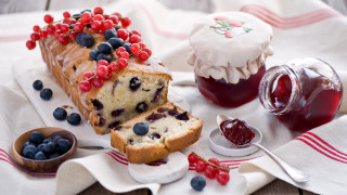 Cake berries jelly spoon folkart - folk art free wallpaper