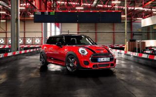 Red mini cooper garage striped - mini free wallpaper