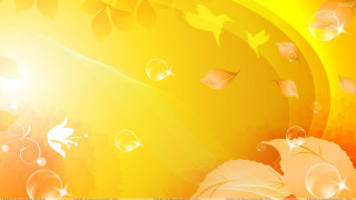 Yellow background bubbles leaves sun - felipe seade free wallpaper
