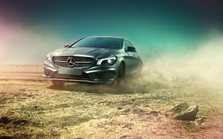 Mercedes benz coupe desert dirt - a dirt road in the desert free wallpaper