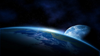 Earth space moon horizon fireworks - a view of the earth free wallpaper