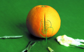 Orange wire knife surreal shock - a wire free wallpaper
