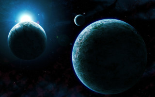 Two planets aurora moon stars - two planet free wallpaper