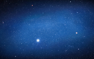 Space sky stars aurora moon - center free wallpaper