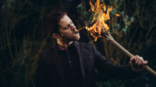 Old man fire portrait forest - a fire free wallpaper