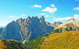 Mountain range clouds animals landscape - a few animal free wallpaper
