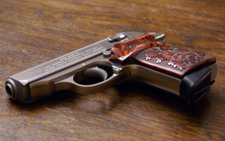 Gun wooden table quote photorealistic - dong kingman free wallpaper