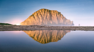 Mountain reflection water sunset cloudy - a reflection free wallpaper