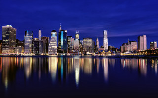 Tokyo night cityscape reflection bridge 2 - a reflection free wallpaper
