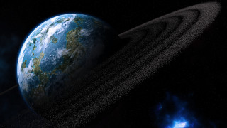 Planet star blue light space - space art free wallpaper for desktop