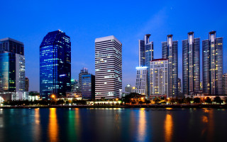 Tokyo night cityscape reflection ferris - cui bai free wallpaper