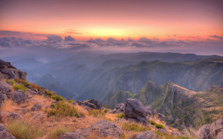 Mountain range sunset clouds sky 2 - murata range free wallpaper