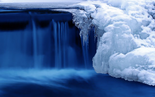 Frozen waterfall ice snow mountain - ice free wallpaper