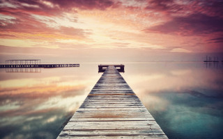 Pier sunset dock boat ocean - a pier free wallpaper