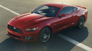 Red mustang parking lot driver - a person in the driver seat free wallpaper