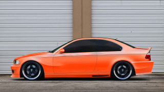Orange car garage door 3d - an orange car free wallpaper