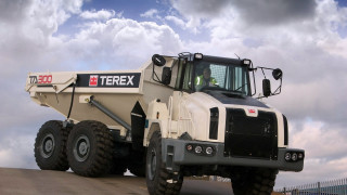 Dump truck cloudy sky fence - public works mural free wallpaper