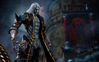 Gothic swordman purple rain whitehair - a dark alley free wallpaper