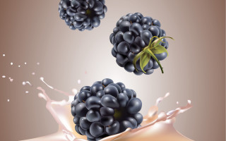 Grapes milk splash leaf 3d - a bunch of grapes free wallpaper
