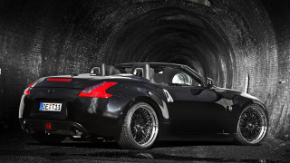 Black sports car tunnel night - rim free wallpaper