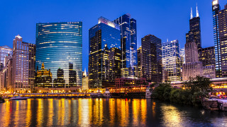 City skyline river night bridge - a bridge in the foreground free wallpaper