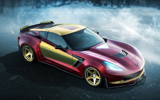 Red gold sports car smoke - marvel free wallpaper