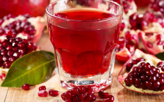 Pomegranate glass leaves pieces blurry - private press free wallpaper