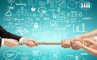 Group hands pulling rope blue - david ramsay hay free wallpaper