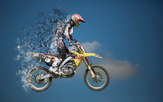Man dirtbike splash helmet matte - a man riding free wallpaper