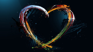 Heart splatters lines blue light - paint splatter free wallpaper