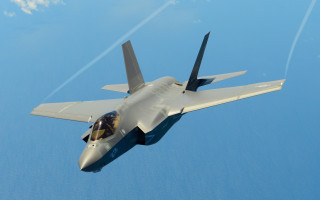 Fighterjet bluecontrails aircraft cloud military - 100mm free wallpaper