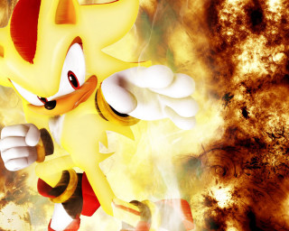 Yellow sonic hedgehog running fire - a fire free wallpaper