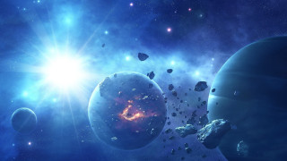 Space planetary sky star moon - a group of planets free wallpaper